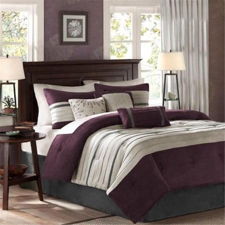 Madison Park Palmer Comforter Set, Plum - Queen MP10-304